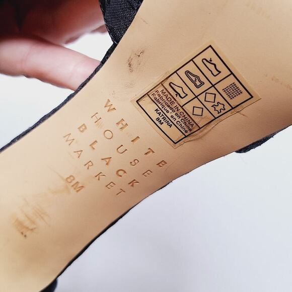 WHBM Jacquard Platform High Heels Ankle Strap Katrina Goth Whimsygoth 8 Black - Picture 11 of 15